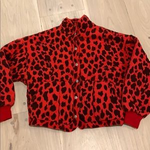 Blank NYC QUILTED RED LEOPARD JACKET
